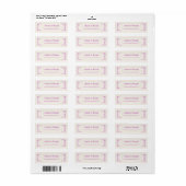 Rustieke roze retouradres etiket (Full Sheet)