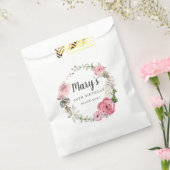 Rustieke Roze Rose Bloemen 80ste Verjaardag Bedankzakje (Gezegeld)