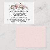 Rustieke Roze Rose Bloemen Bruiloft Accommodatie Informatiekaartje (Voorkant / Achterkant)