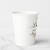 Rustieke Roze Rose Gepersonaliseerde Bruiloft Papieren Bekers (Rechts)