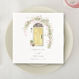 Rustieke Roze Roze Cottage Tuin Bruiloft Servet