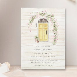 Rustieke Roze Roze Cottager Tuin Bruiloft Kaart