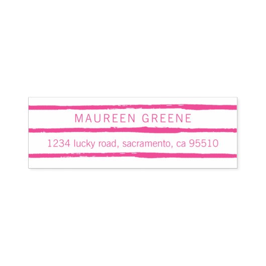 Rustieke roze strepen retour adres rubberen stempe zelfinktende stempel (Design)