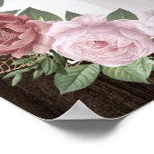 Rustieke roze trouwfoto welkomstbord poster (Hoek)