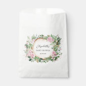 Rustieke Roze Tuin Rozen Groen Meisje Baby shower Bedankzakje (Voorkant)