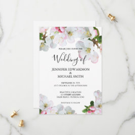 Rustieke roze waterverf bloeit bruiloft uitnodigin save the date