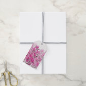 Rustieke Roze Wildbloemen Waterverf Kunst Cadeaulabel (Met Touw)