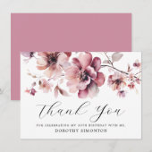 Rustieke Roze Wildflower 30e Verjaardag Dank u (Voorkant / Achterkant)