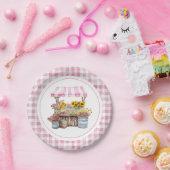 Rustieke Roze Wildflower Zonnebloemen Boerenmarkt Papieren Bordje (Feest)