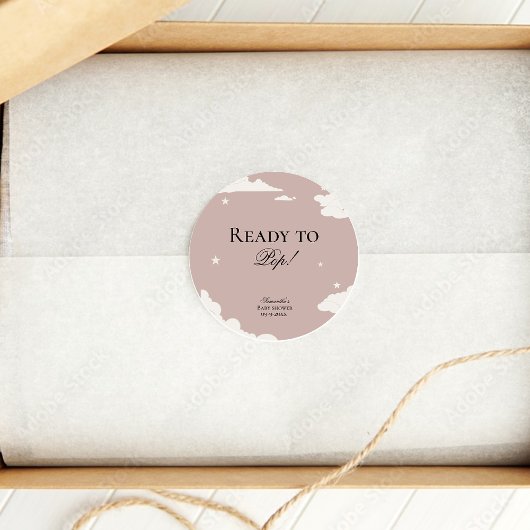 Rustieke roze wolk minimaal Klaar voor Pop baby sh Ronde Sticker
