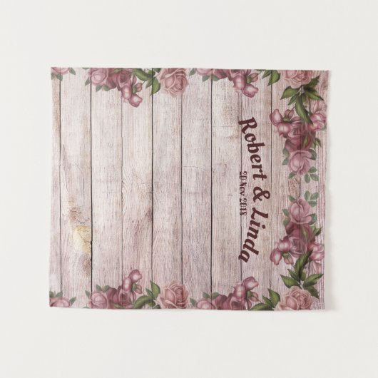 Rustieke rozen achtergrond voor landelijke trouwfe wandkleed (Voorkant (horizontaal))