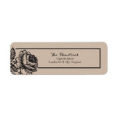 Rustieke Rozen Bloemen Bruiloft Retouradres Labels (Voorkant)