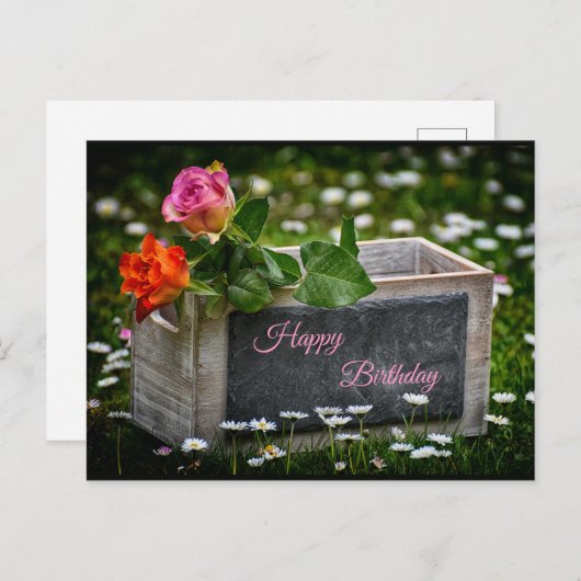 Rustieke Rozen Briefkaart *persoonlijke groet* (Voorkant / Achterkant)