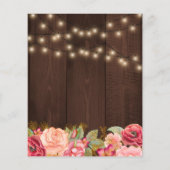 Rustieke rozen hout BUDGET babyshower uitnodiging (Achterkant)