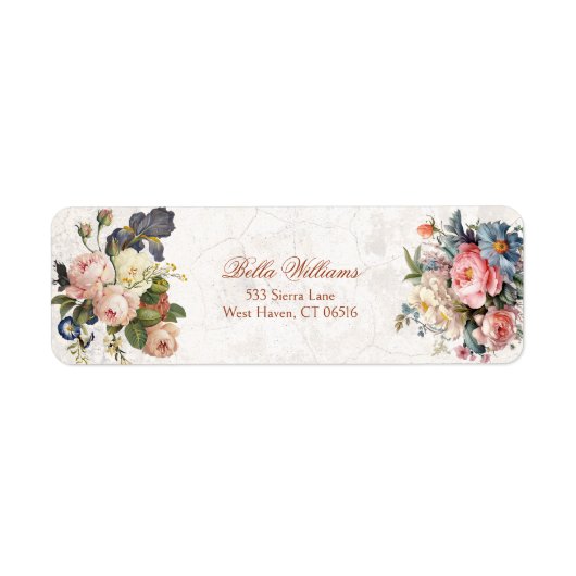 Rustieke  Rozen & Iris Etiket (Voorkant)