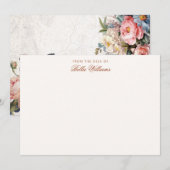 Rustieke  Rozen & Iris Notitiekaartje (Voorkant / Achterkant)