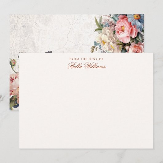 Rustieke Rozen & Iris Notitiekaartje (Voorkant / Achterkant)