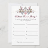 Rustieke Rozen & Lantaarn Vrijgezellenfeest Spel K Kaart (Voorkant)