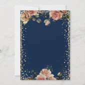 Rustieke Rozen Lights, Tiara, Diamonds Quinceañera Kaart (Achterkant)