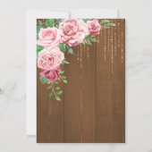 Rustieke Rozen Monogram Schuur Hout Huwelijk Kaart (Achterkant)