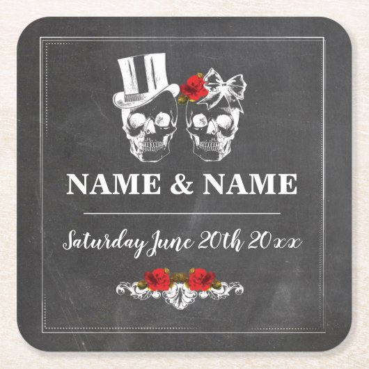 Rustieke Rozen Onderzetters Place Matts Bruiloft (Voorkant)