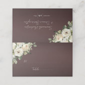 Rustieke Rozen op Bourgondische bruiloft Plaatskaartje (Buitenkant ongevouwen)