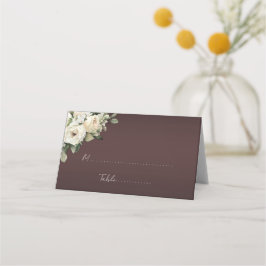 Rustieke Rozen op Bourgondische bruiloft Plaatskaartje