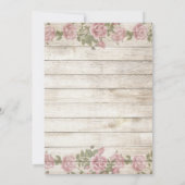 Rustieke rozen op hout Save The Date (Achterkant)