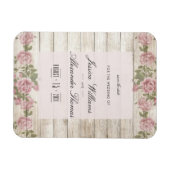 Rustieke Rozen Op Hout Save The Date Magneet (Horizontaal)