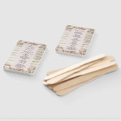 Rustieke Rozen op houten huwelijksprogramma Handwaaier (Niet-gemonteerd)