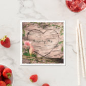 Rustieke Rozen & Wijnstokken Witte Berk Custom Par Servet (Insitu)