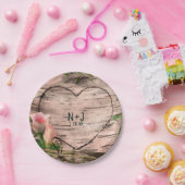 Rustieke Rozen & Wijnstokken Witte Berk Receptie Papieren Bordje (Feest)