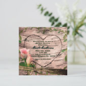 Rustieke Rozen & Wijnstokken Witte Berk Uitnodigin Kaart (Staand voorkant)