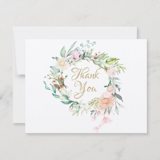 Rustieke Rozenkrans Bedankkaart voor Zakelijk Gebr (Voorkant)