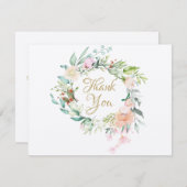 Rustieke Rozenkrans Bedankkaart voor Zakelijk Gebr (Voorkant / Achterkant)