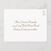 Rustieke RSVP Bloemen Kant Bruin & Wit Lacy Tan Uitnodiging Briefkaart (Achterkant)