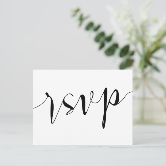 Rustieke RSVP Briefkaart Reply Kaart (Staand voorkant)
