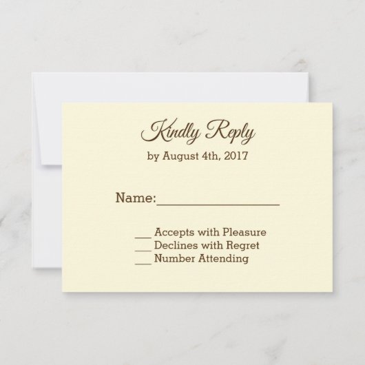 Rustieke RSVP-kaart, bruiloft RSVP-Kaart RSVP Kaartje (Achterkant)