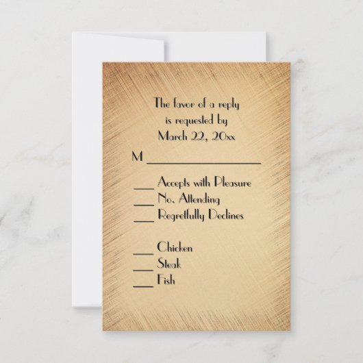 Rustieke RSVP met menu keuze (Voorkant)