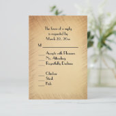 Rustieke RSVP met menu keuze (Staand voorkant)