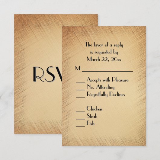 Rustieke RSVP met menu keuze (Voorkant / Achterkant)