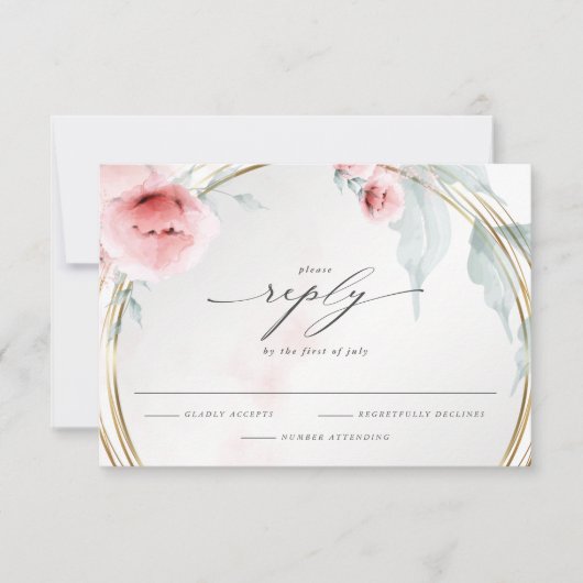 Rustieke RSVP Waterverf Pink Blush Peony (Voorkant)