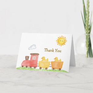 Rustieke Rubberen Eend Choo Choo Trein Baby Shower Bedankkaart