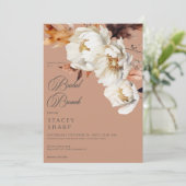 Rustieke Rust & Cream Herfst Bloemen & Bladeren Br Kaart (Staand voorkant)