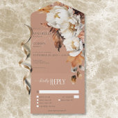 Rustieke Rust & Cream Herfst Bloemen & bladeren Di All In One Uitnodiging