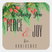 rustieke rust en vreugde Kerst sticker (Voorkant)