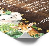 Rustieke Safari Animals My Water Broke Baby shower Poster (Hoek)