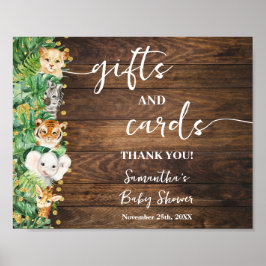 Rustieke Safari Dieren Gift & Kaarten Baby shower Poster