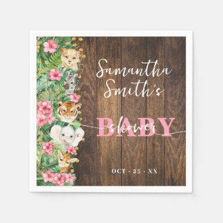 Rustieke Safari Roze Baby Shower Feest Decoratie Servet
