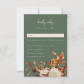 Rustieke Sage Green Autumn Leaves Response Kaart (Voorkant)